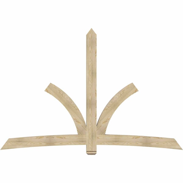 Ekena Millwork Davenport Rough Sawn Timber Gable Bracket, Douglas Fir, 108"W x 72"H x 4"D x 6"F, 16/12 Pitch GBW108X72X0406DAV00RDF - main